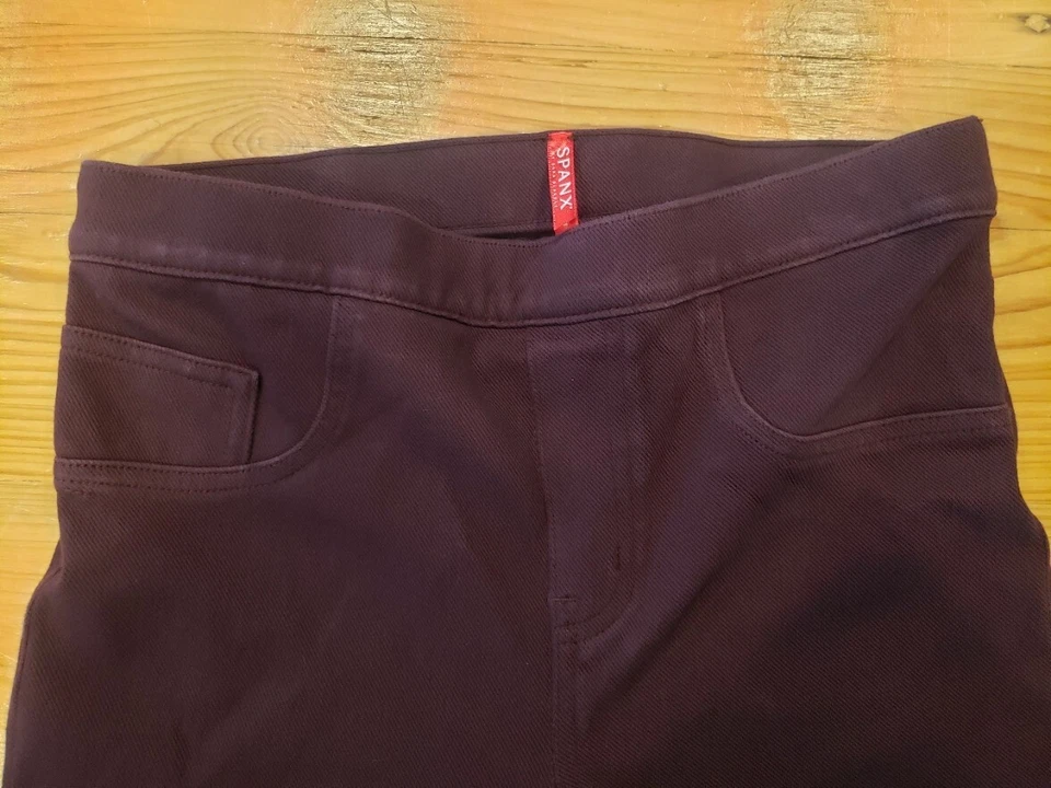 Spanx Womens Jean-ish Leggings Jeggings Soft Stretch Eggplant Color Size Medium - Image 3 of 4