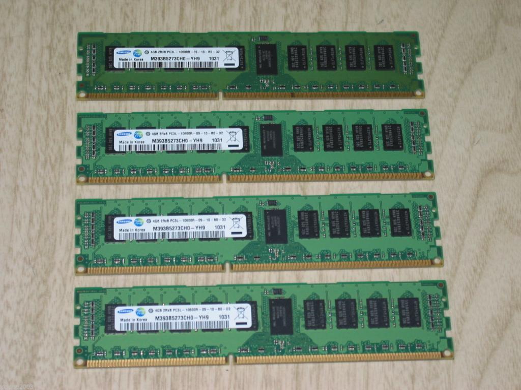 Samsung 16GB 4x 4GB DDR3-1333 PC3L-10600R ECC Memory M393B5273CH0