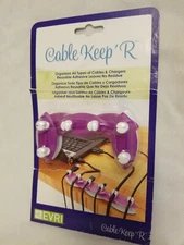 Cable Keep 'R Organizes All Types of Cables & Chargers Office Desk Phone Purple!