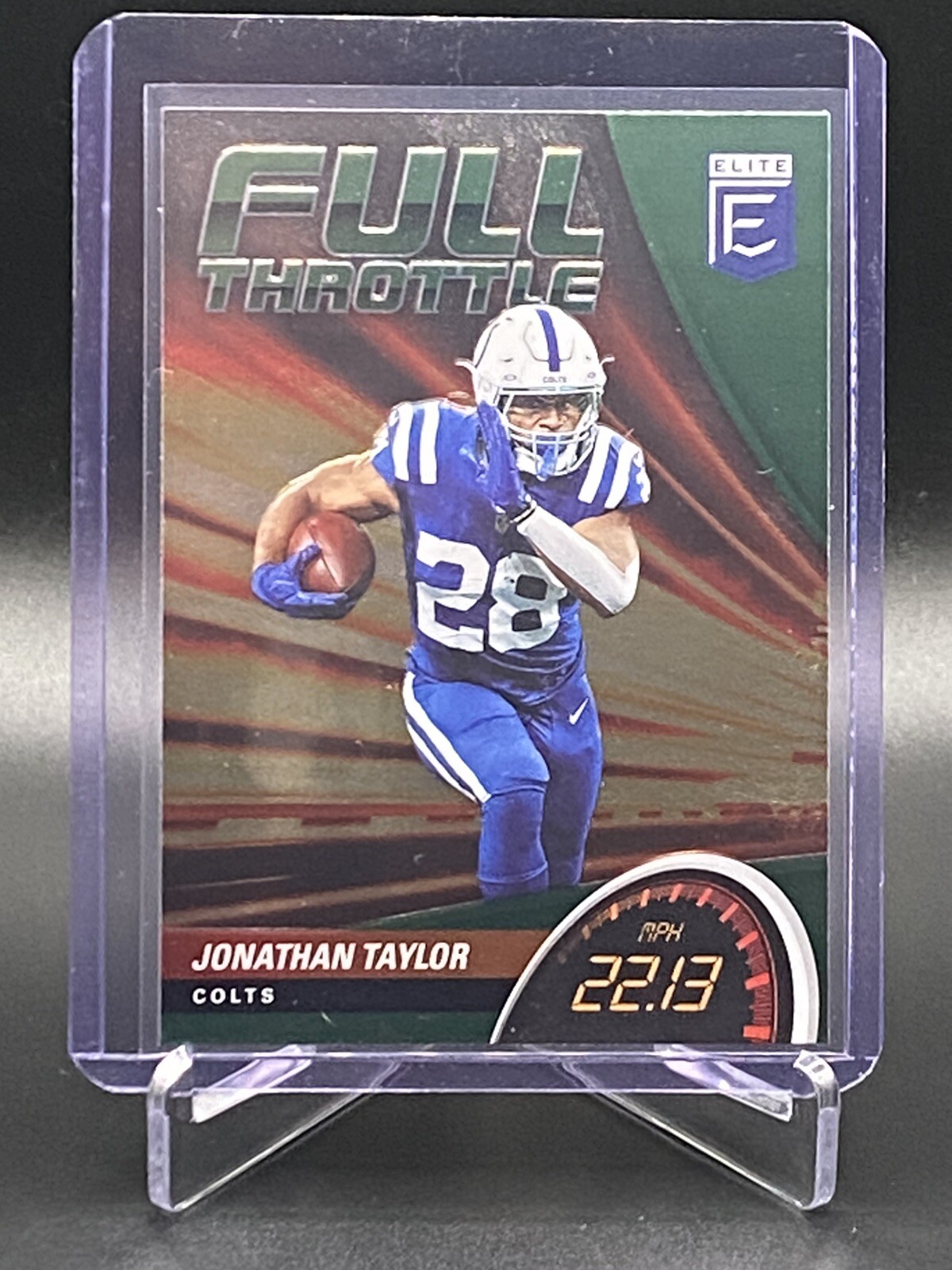 2022 Donruss Elite Full Throttle Jonathan Taylor FT1 Green Parallel Colts NM-MT