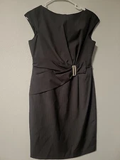 JONES STUDIO SEPARATES GRAY PRINT LINED DRESS SLEEVELESS SIZE 10p 
