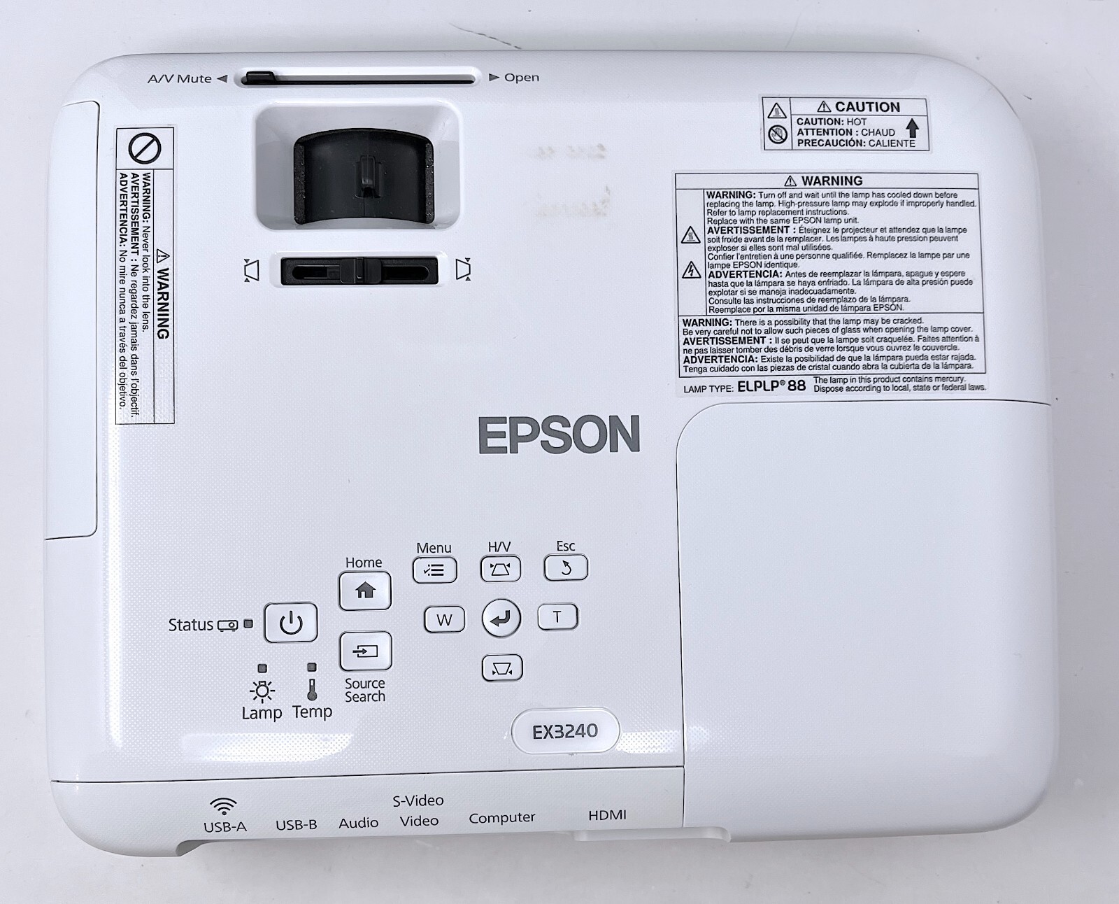 Epson EX3240 H719A 3200 Lumens HDMI 3LCD Projector 10 Lamp Hours w