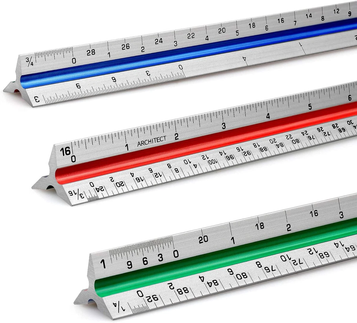 12 Architectural Scale Ruler Aluminum Architect Scale Triangular Scale  Ruler fo