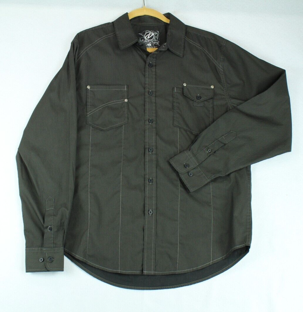 Drill Clothing Company Men's Large Shirt Long Sleeve Striped eBay