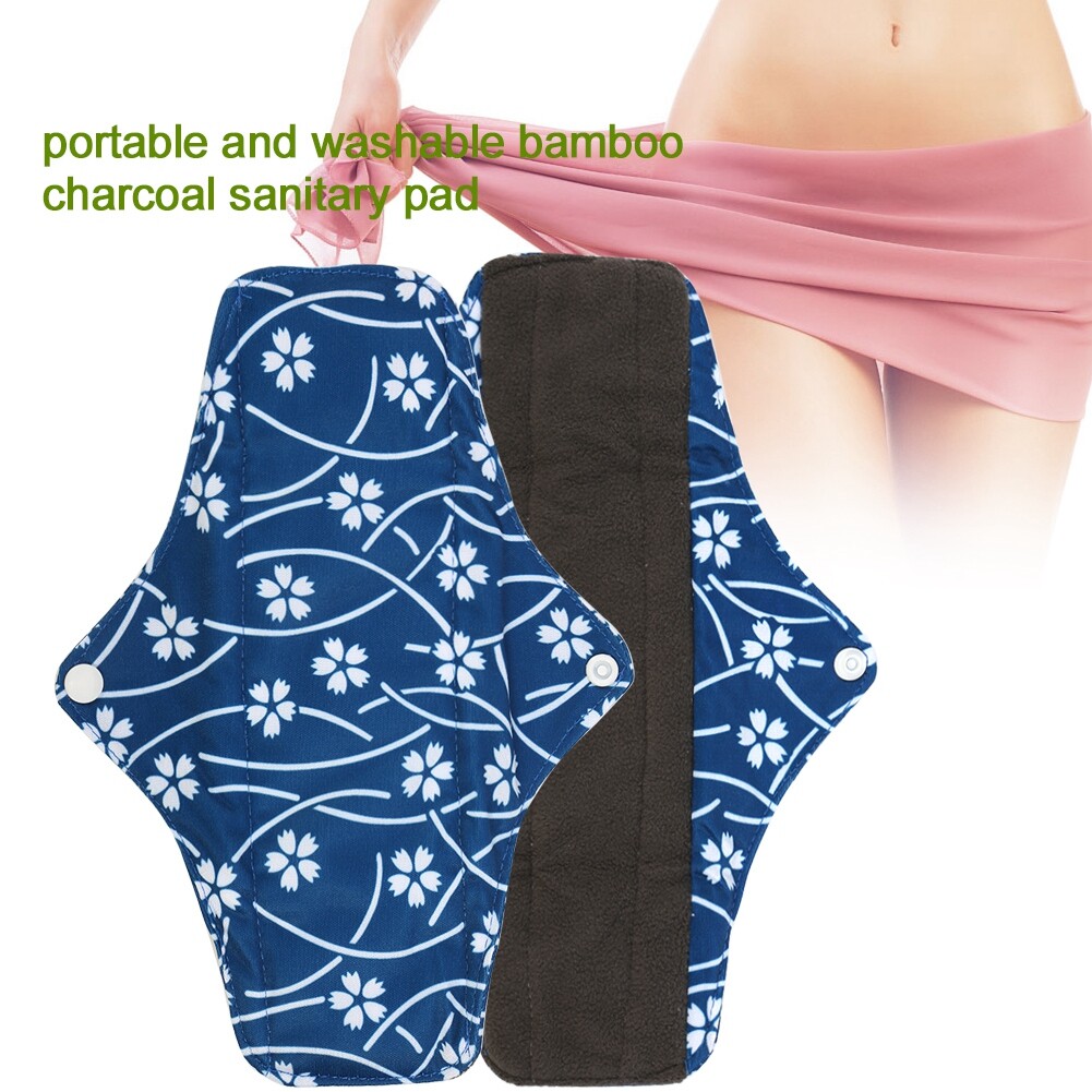 Women Bamboo Charcoal Menstrual Pad Washable Mama Sanitary Cloth Panty