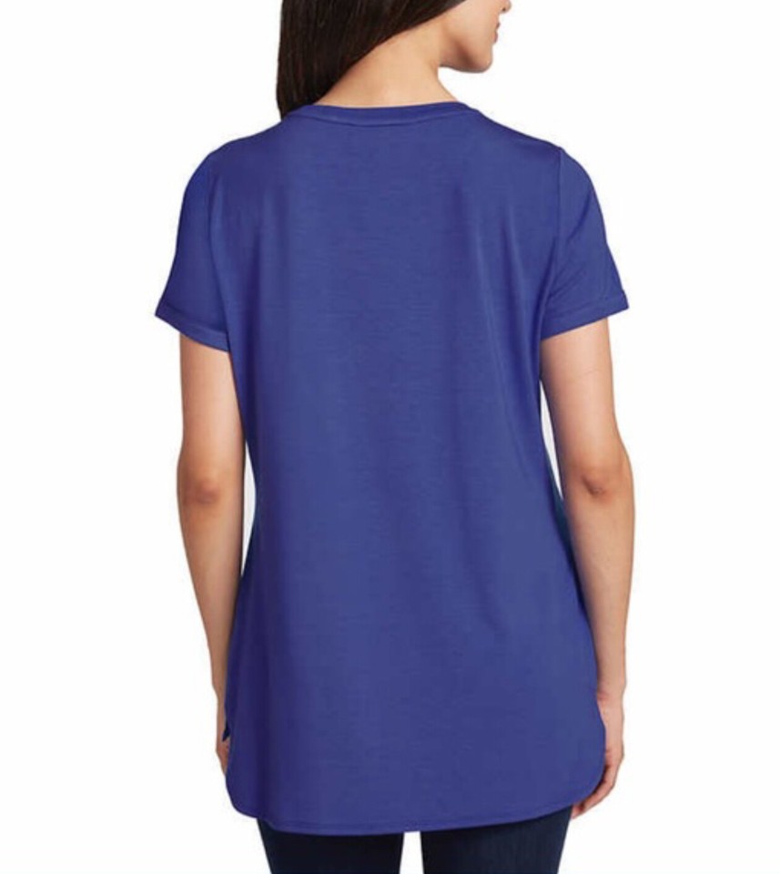 Haut En Lin Bleu Ellen Tracy - Taille S, Sans Manches, Décontracté, Crochet Décoratif, État Très Bon Occasion