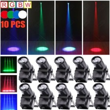 10X 30W RGBW Stage Lighting LED DMX Beam Spotlight Pinspot DJ Disco Party Light