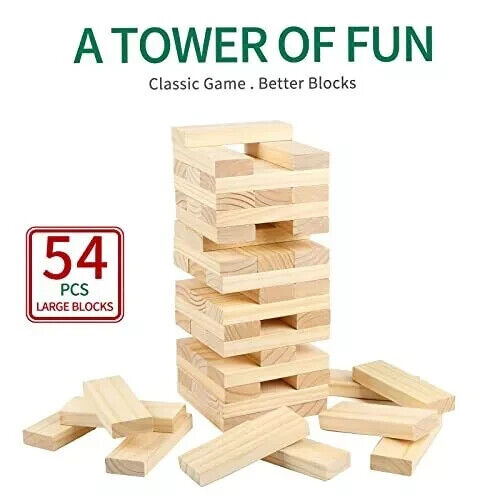 Riesen Tumble Tower 54 Teile Riesen Holzspiel mit Aufbewahrungstasche Holz stapeln - Bild 5 von 7