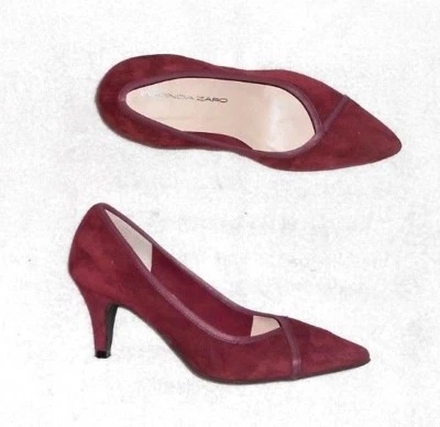BRENDA ZARO escarpins cuir daim bordeaux P 36 TBE - Photo 1/4