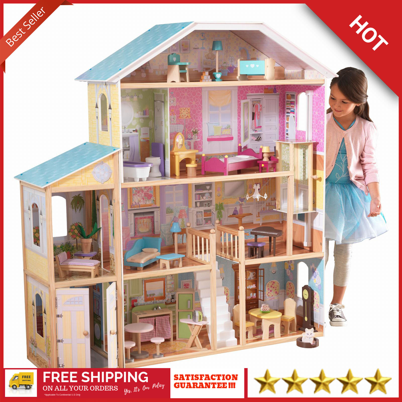 big wooden barbie house