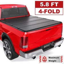 5.7/5.8FT 4-Fold Hard Truck Bed Tonneau Cover For 2009-2026 Ram 1500 Waterproof