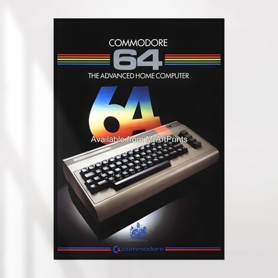 COMMODORE 64 POSTER Retro Video Game Advert Advertising Promo Art A4 A3 A2 A1 XL