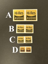 2 Pcs Brushed Sticker Decal Label for Hi-Res Audio