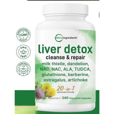 Advanced Herbal Liver Support Complex.20-in-1 Vegan Formula, Liver Detox