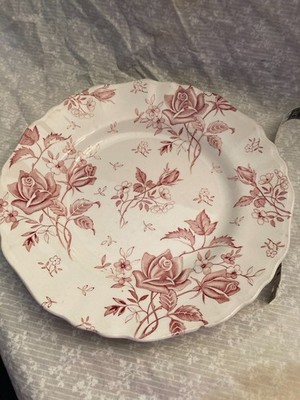 plate Tudor Roses J & G Meakin England. English Staffordshire. Genuine hand eng