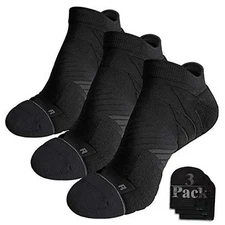  No Show Running Athletic Anti-Blister Wicking Coolmax Medium 3 Pairs Black