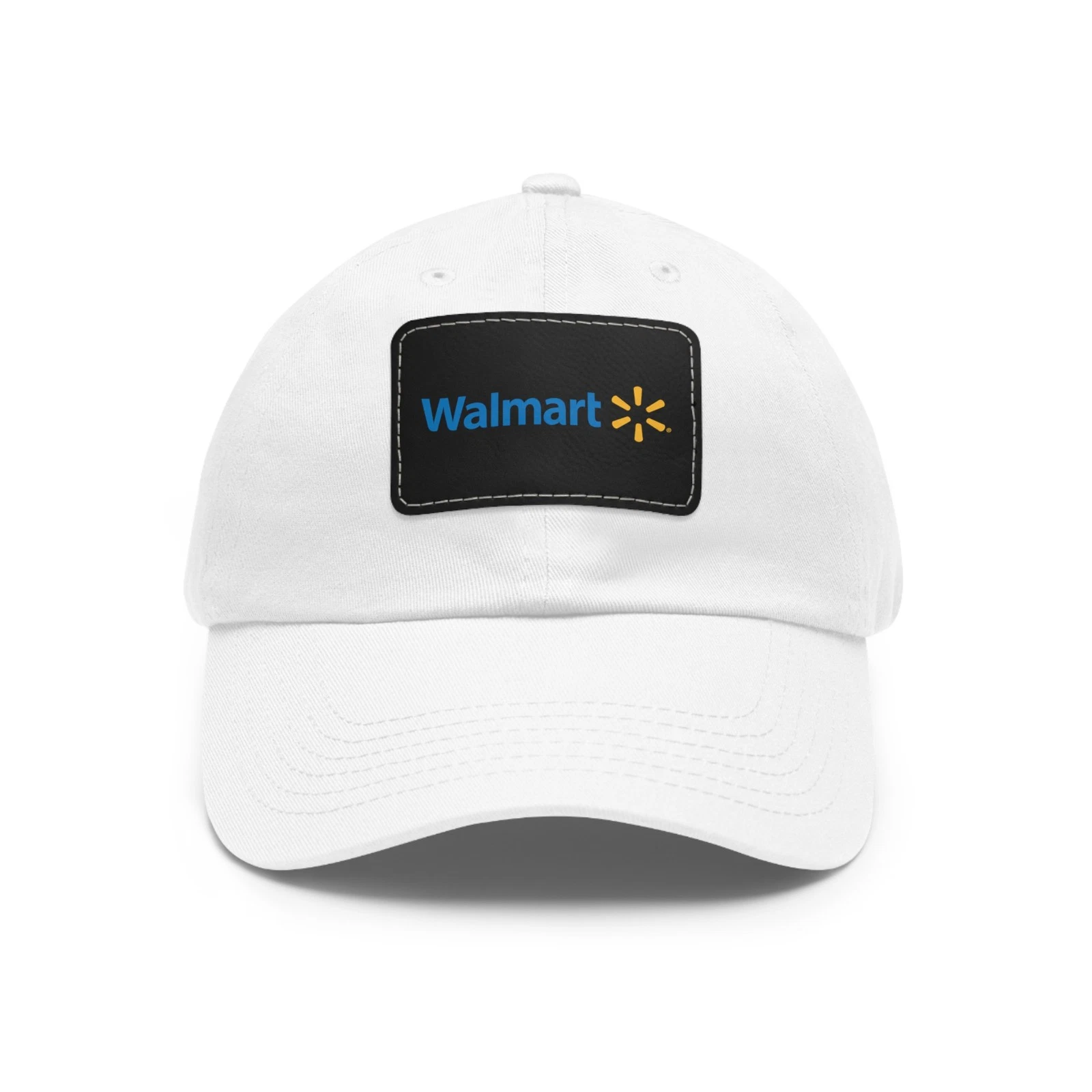 Walmart Dad Hat with Leather Patch Adjustable Cap