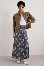 Seasalt Women's Regular Rose A-Line Skirt Rustic Floral Maritime