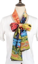 100% Silk mulberry Scarf Women neckerchief Shawl Wrap yellow blue green MY123