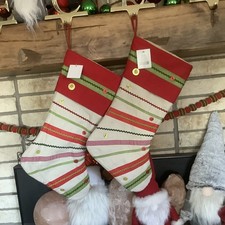 1 Hobby Lobby 2013 Ric Rac Button Country Rustic Christmas Stocking India