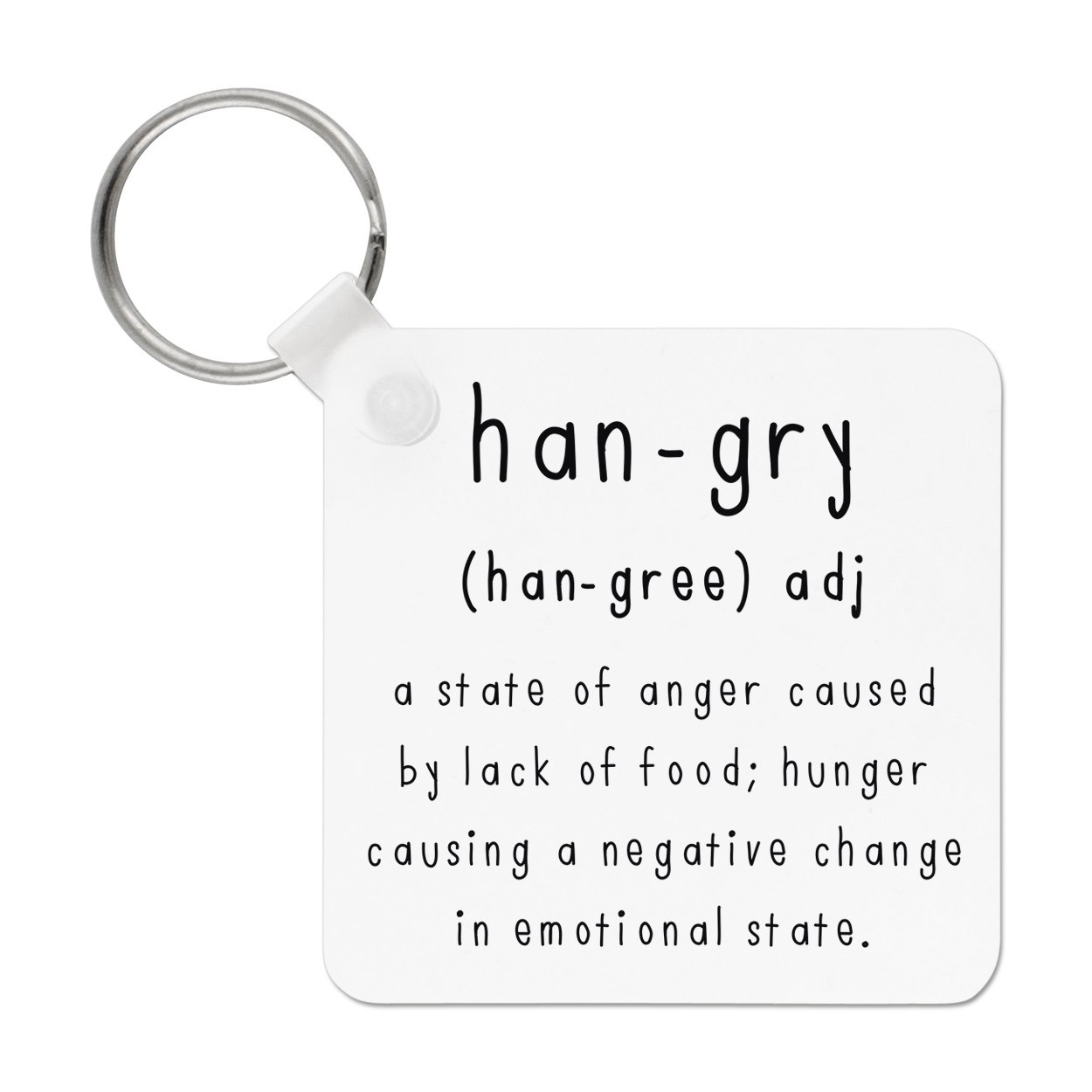 Hangry Definition Keyring Key Chain - Hungry Angry Food Funny
