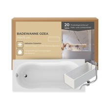 Badewanne Ozea inkl. Wannentr&auml;ger und Ablauf 170x75 cm Wei&szlig; Sanit&auml;racryl Schulte