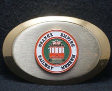 XB15125 VINTAGE 1970s  ORANGE EMPIRE RAILWAY MUSEUM  TRAIN MENS BELT BUCKLE