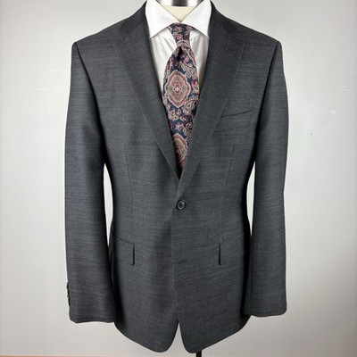Hugo Boss Pasini2 40R slim Lanificio Biella dark gray nailhead sport coat blazer