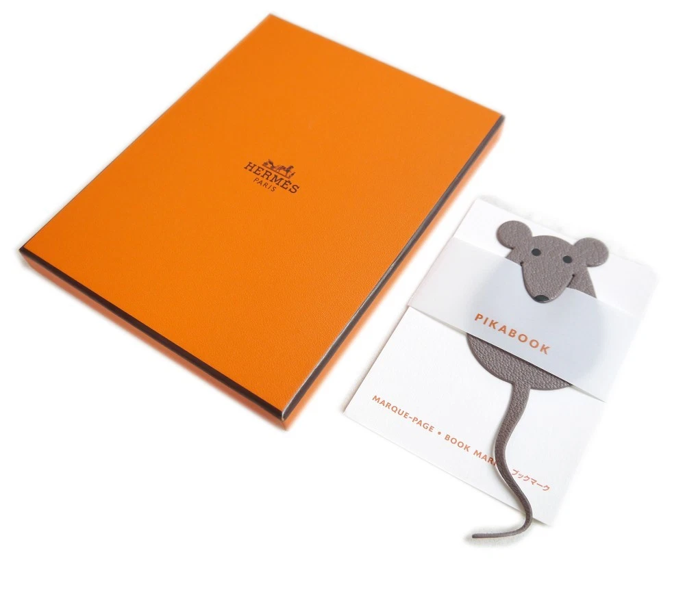 その他 HERMES Book Mark Hermes Orange Chevre Leather Horse Pikabook Bookmark | Yoogi's Closet