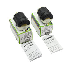 Lot of 2x Leviton 2321 Male 2-Pole 3-Wire L6-20P Grounding Locking Plug 20A 250V