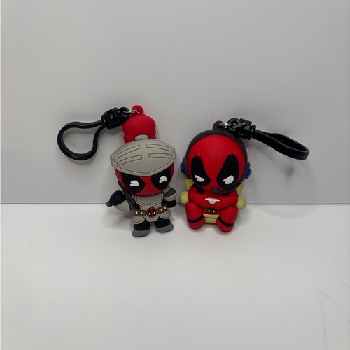 Marvel Red and Gray Deadpool Keychains