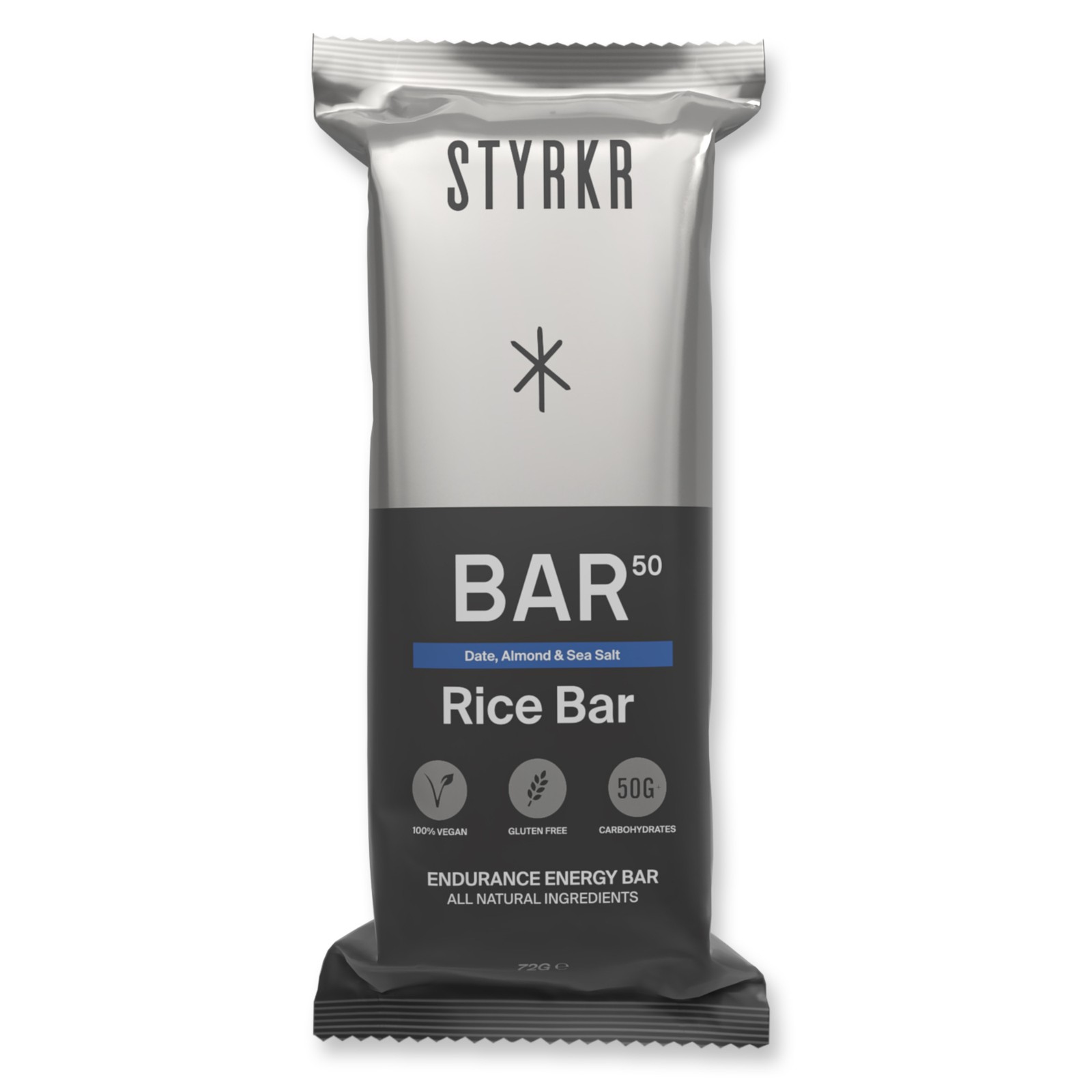 Styrkr BAR50 Energy Bars - Pack Of 12 x 50g - Date, Almond & Sea Salt Flavour
