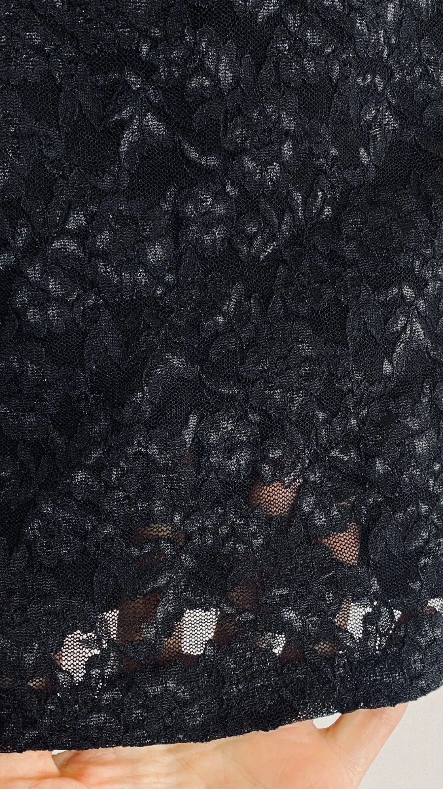 UNDERCOVER Mini abito nero Victoria's Secret pizzo XS manica lunga schiena aperta bodycon trasparente