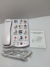 Excelltel Big Button Phone for Seniors, Corded Landline White Telephone LD-828