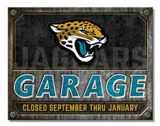 Jacksonville Jaguars Garage NFL Tin Sign wall decor 12.5" x 16" Made in USA