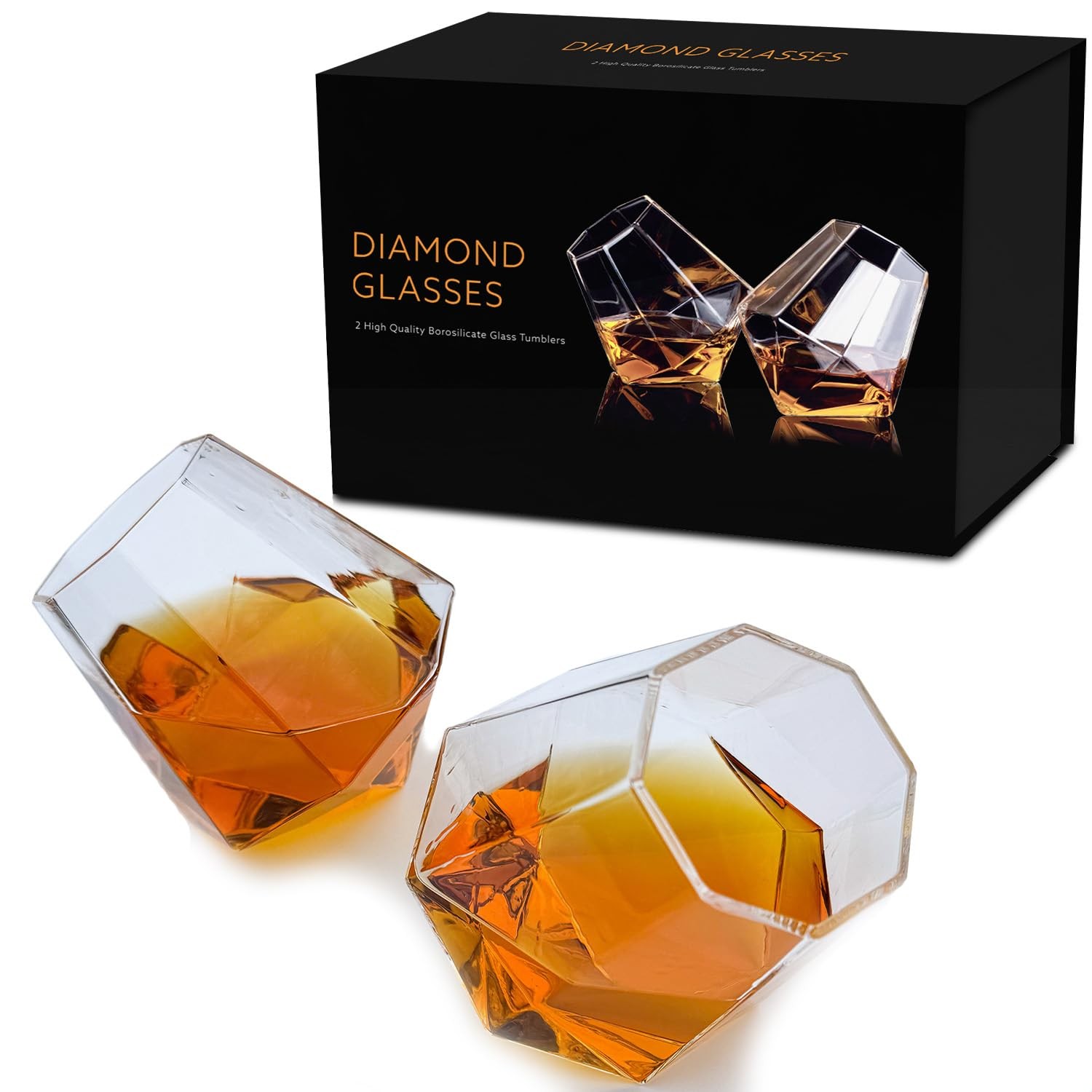 Mad Monkey Diamond Glasses Whisky Glasses Set of 2 Unusual Whiskey Glasses R 10390₽