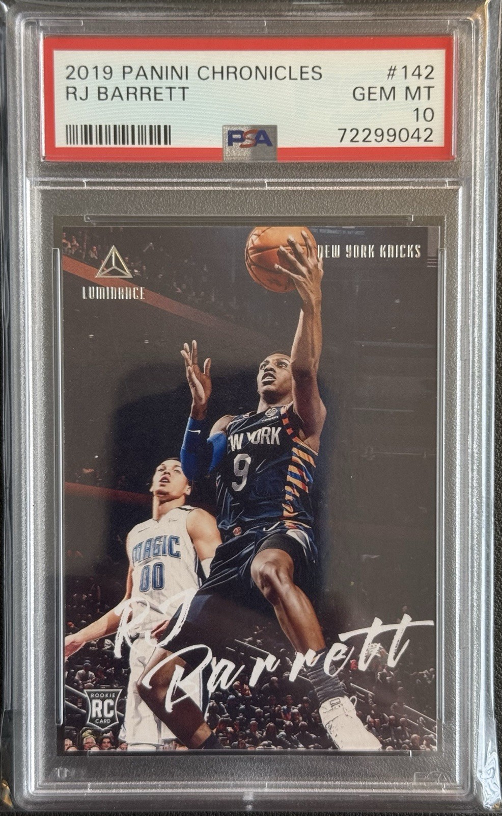 2019 PANINI CHRONICLES #142 RJ BARRETT ROOKIE RC PSA 10