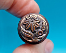 Vintage Larger Metal Wood Flower and Leaves Circles Sealing Wax Seal Stamp