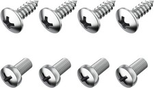 Stainless Steel License Plate Screw Set for Front/Rear Plates, Frames Covers C