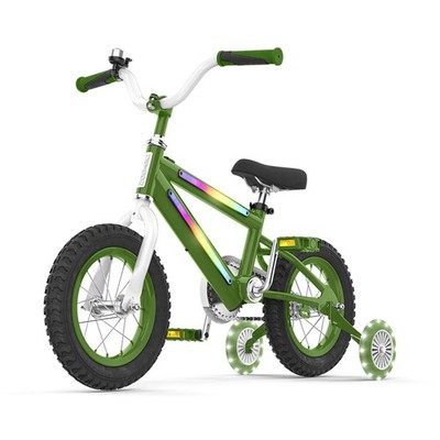 Jetson Light Rider 12'' LED Kids Bike with Coaster Brakes, Training Wheels, Green