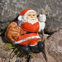 Weihnachtsmann HäNgend Kletternd Advent Nikolaus Seil Figur Statue Skulptur Deko