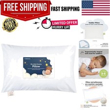 Travel-Ready Toddler Pillow - Soft White Organic Cotton for Every Nap Occasion