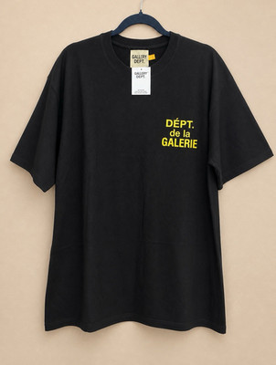 Gallery Dept. Men's L Black Cotton Graphic Logo Crew Neck Short Sleeve T-Shirt