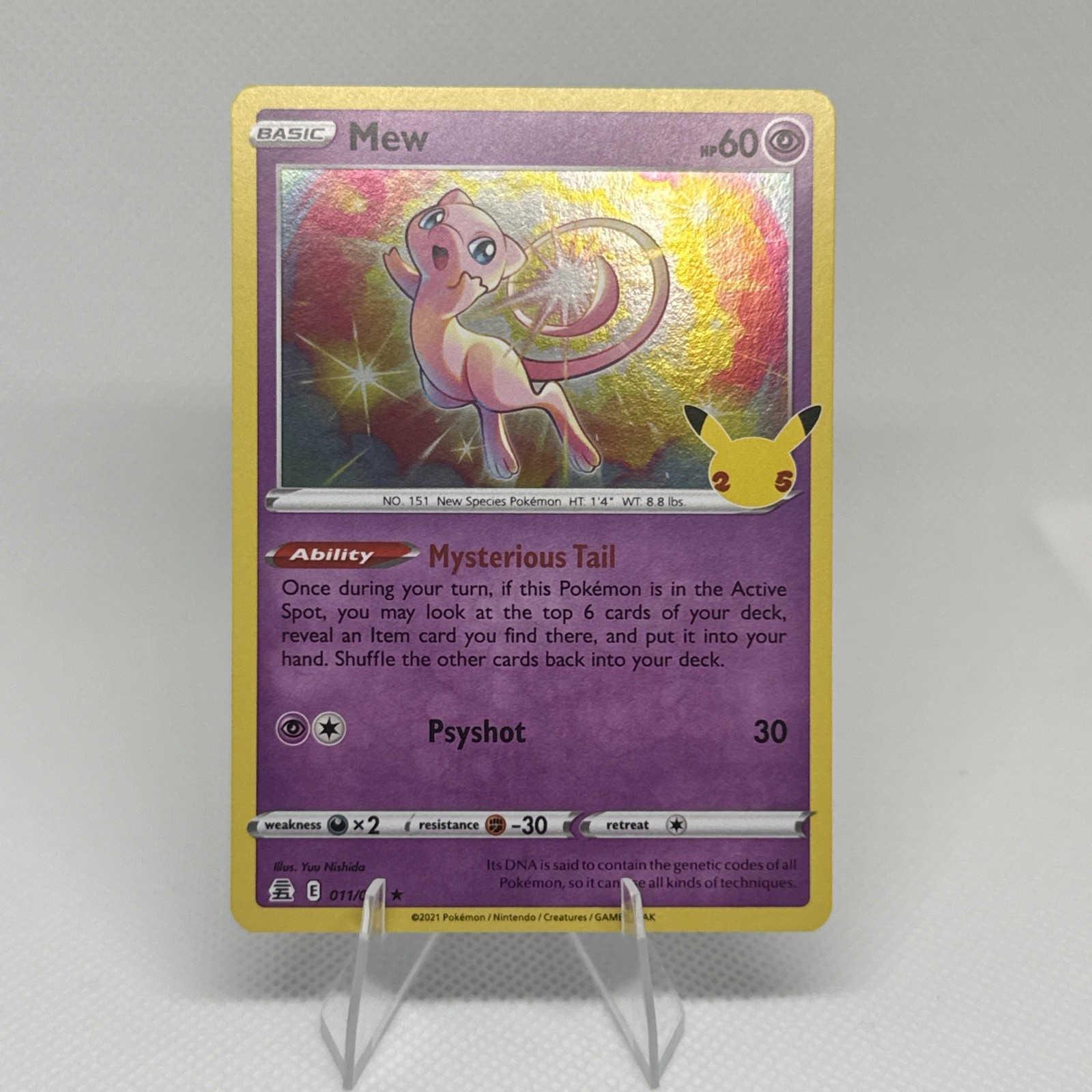 Pokémon TCG Mew Celebrations Holo Rare Card 011/025 Near Mint/Mint Condition