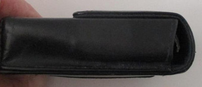 CANON - Small Black Leather Camera Case; With Logo - Belt Loop