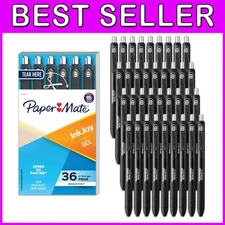 InkJoy Gel Pens - 36 Medium Point Black Pens with Comfort Grip & Retractable Tip