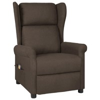 Massagesessel Elektrisch Shiatsu Dunkelbraun Stoff Relaxsessel