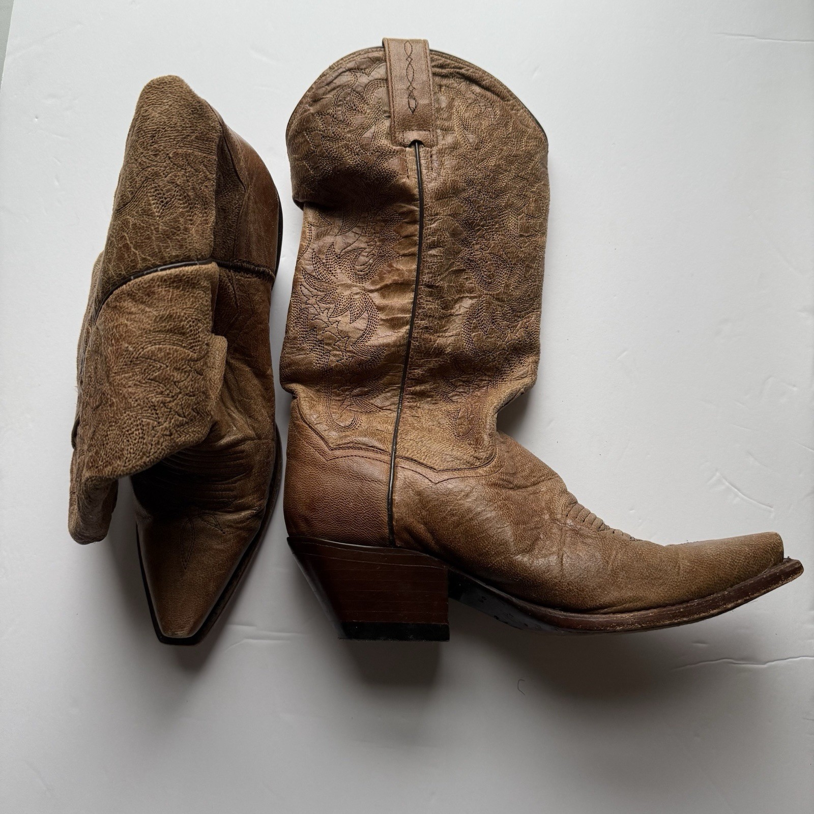 Dan Post Women's Size 6 Shoes Brown Leather Snip Toe Western Cowboy Boots
