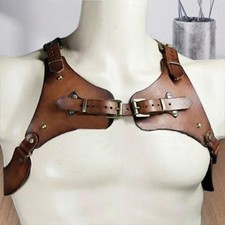 Steampunk Body Chest Harness PU Leather for Renaissance Festivals Knight