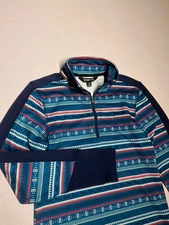 Kerrits Shirt Kids Medium Fail Isle Fleece Tech Top 1/4 Zipper Pullover Poly